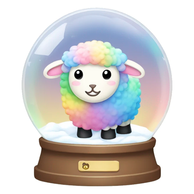 Kawaii rainbow pastel sheep in farm snow globe  sticker