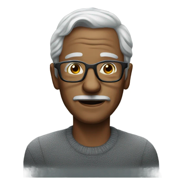 old man with glasses and grey hair sticker