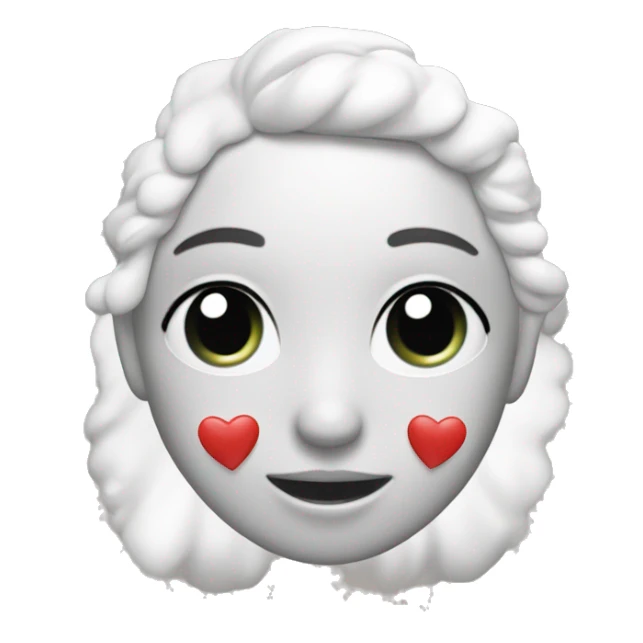 ChicaPelirroja de piel blanca con corazones blancos  sticker