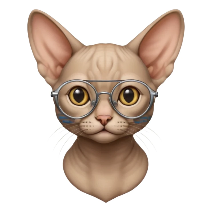 sfenks cat with glasses sticker