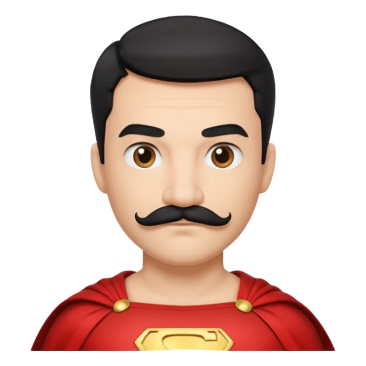 Superhero short hair & mustache  sticker