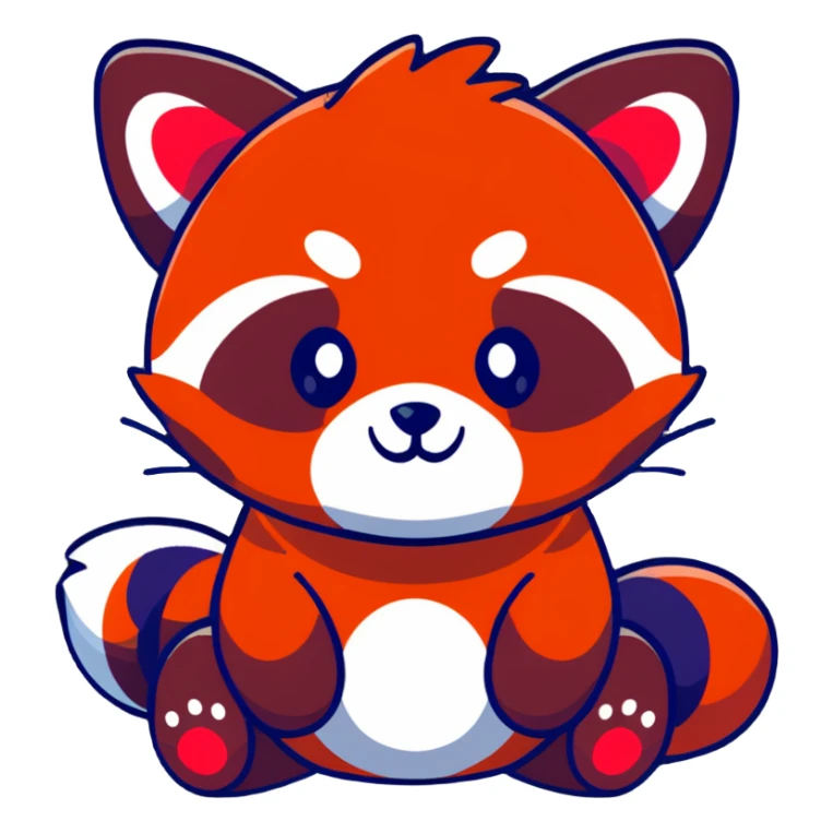 cartoon sticker of a red panda sticker