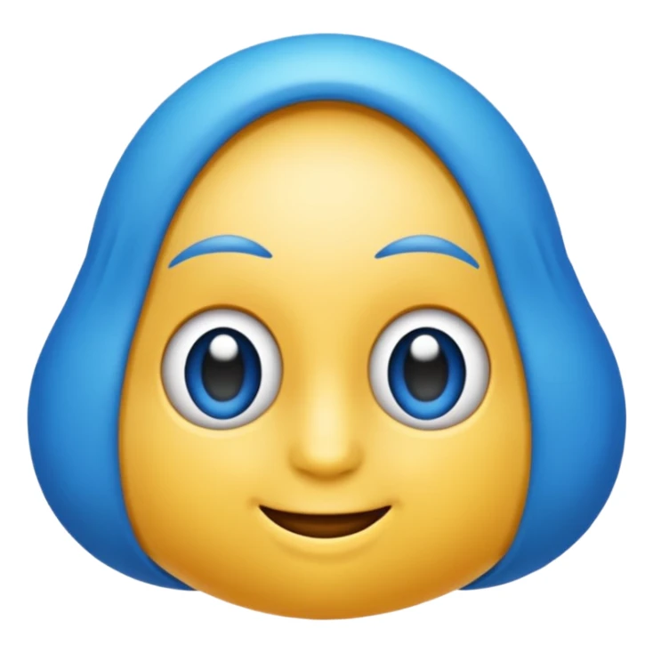 Un emojin de concha de vieira azul  sticker