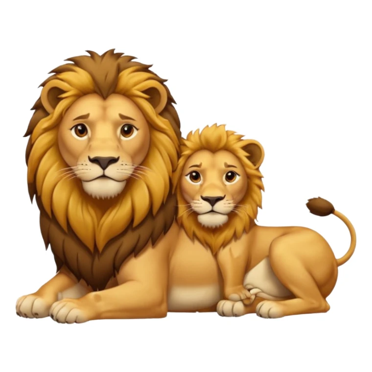 Lion and lioness at rest sticker