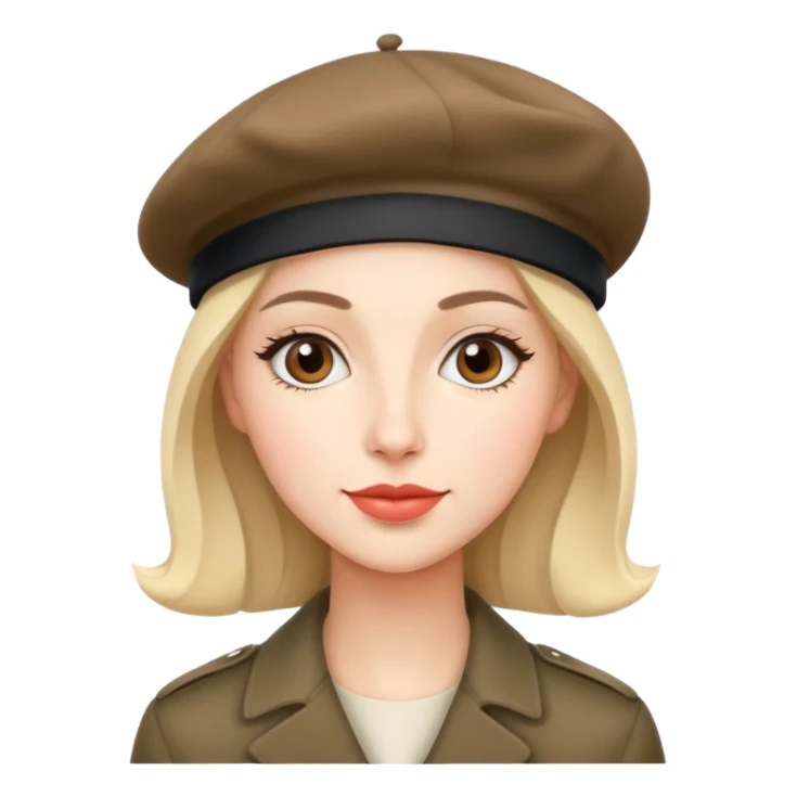 Parisian woman wearing a beret hat sticker