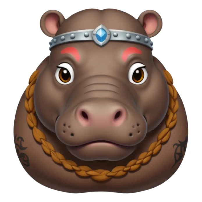 hippo viking ancient with tatooed sticker