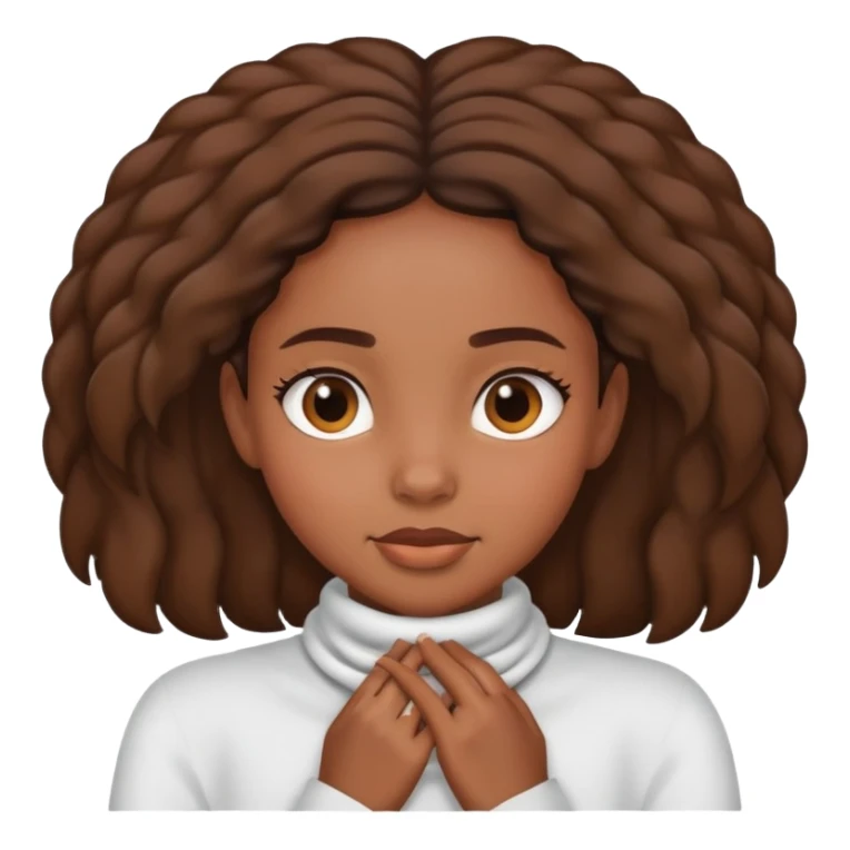 black girl  with her hands around her neck sticker