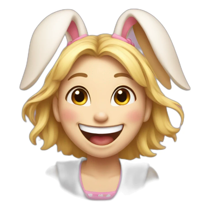 laughing bunny girl sticker