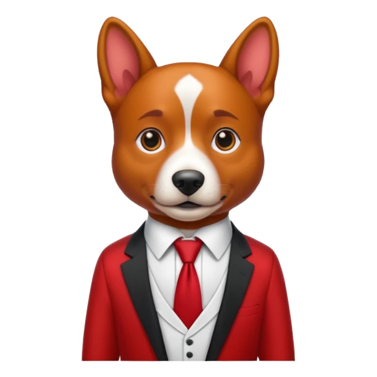 red dog with white tie,red shirt sticker