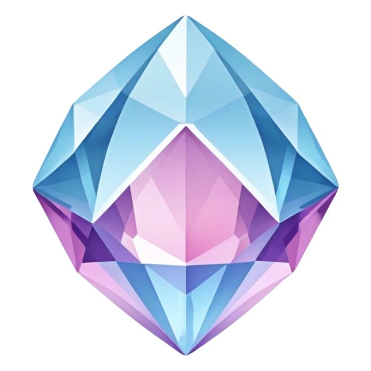 Pastel-blue-purple-pink crystal gem sticker