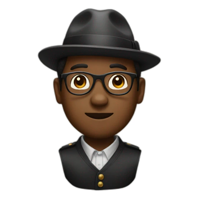 black man with glasses and a porkpie hat  sticker