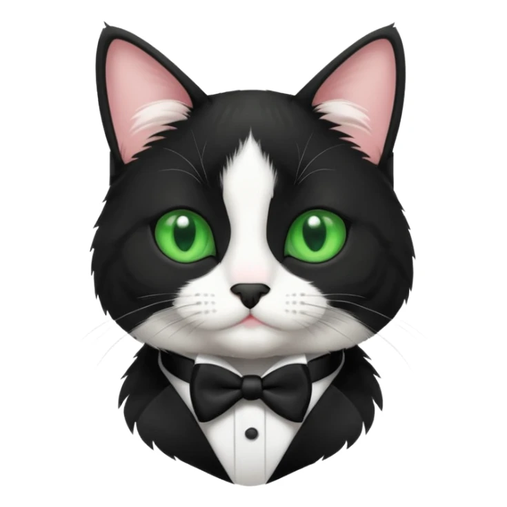 Cute tuxedo cat, with green eyes  sticker
