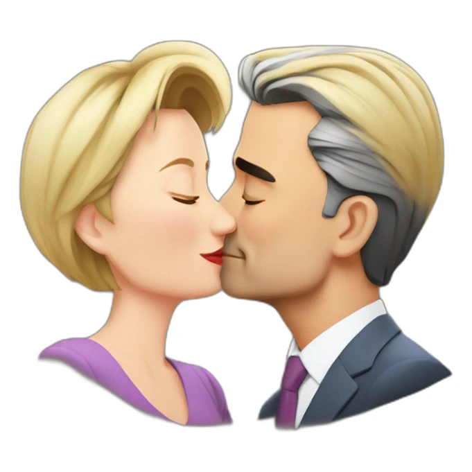 pedro sanchez and von der leyen kissing sticker