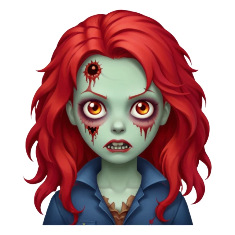 zombie girl whit big red hair sticker