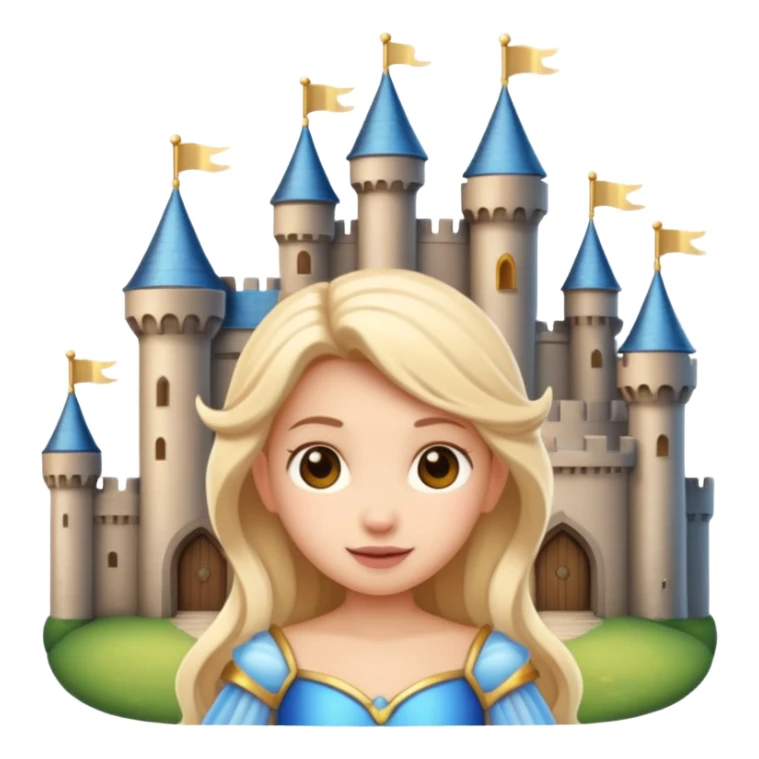 create a fairy emoji with a castle behind sticker