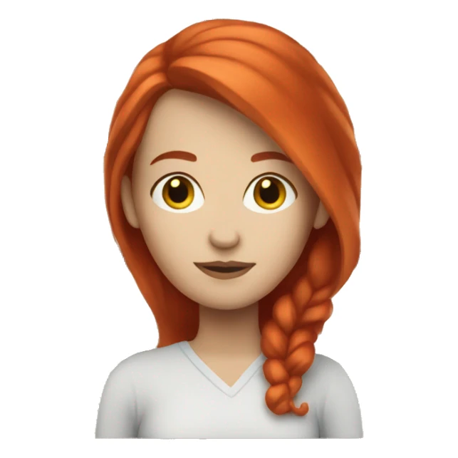 White woman with red hair read book sticker
