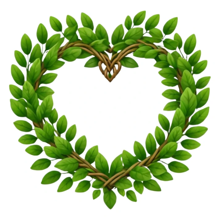 nature wreath heart, boho beautiful  green sticker