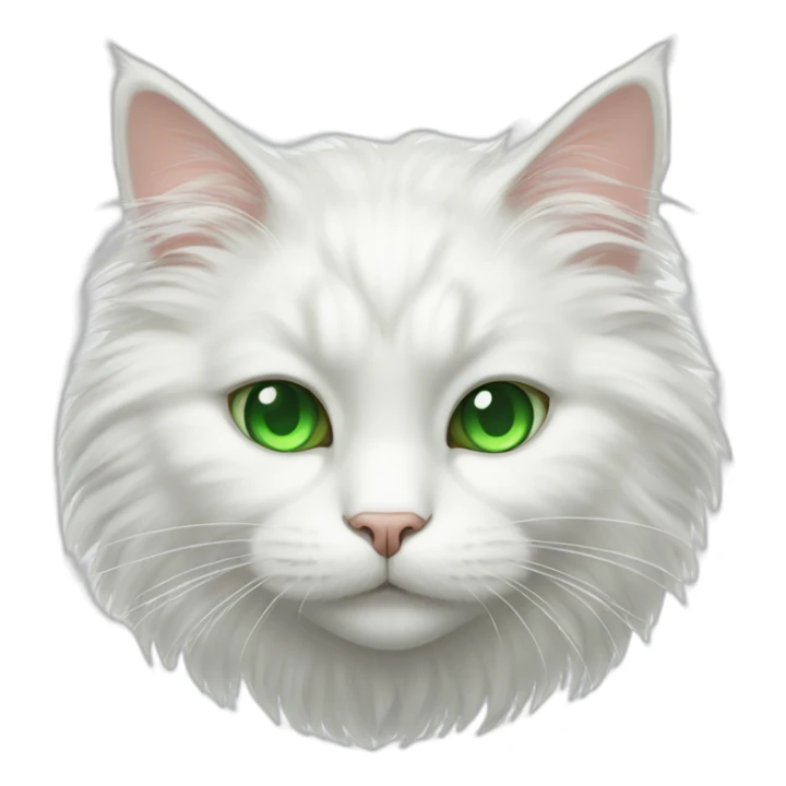 Fluffy White cat with green eyes laying on the floor sticker