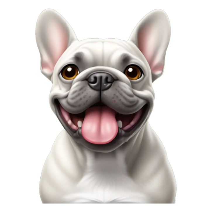 Grey French bulldog with tongue out sticker