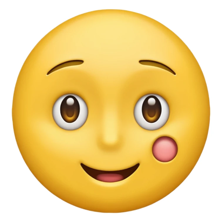 make a yellow emoji face looking to the left with circle open eyes and a horizontal line for a mouth sticker