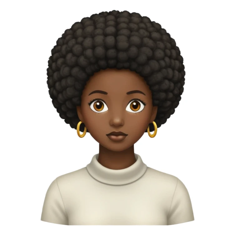 Back of the african girls head sticker