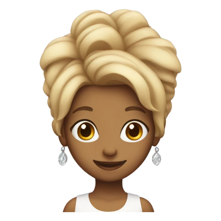 smiling girl with earrings and Karen hair cut sticker