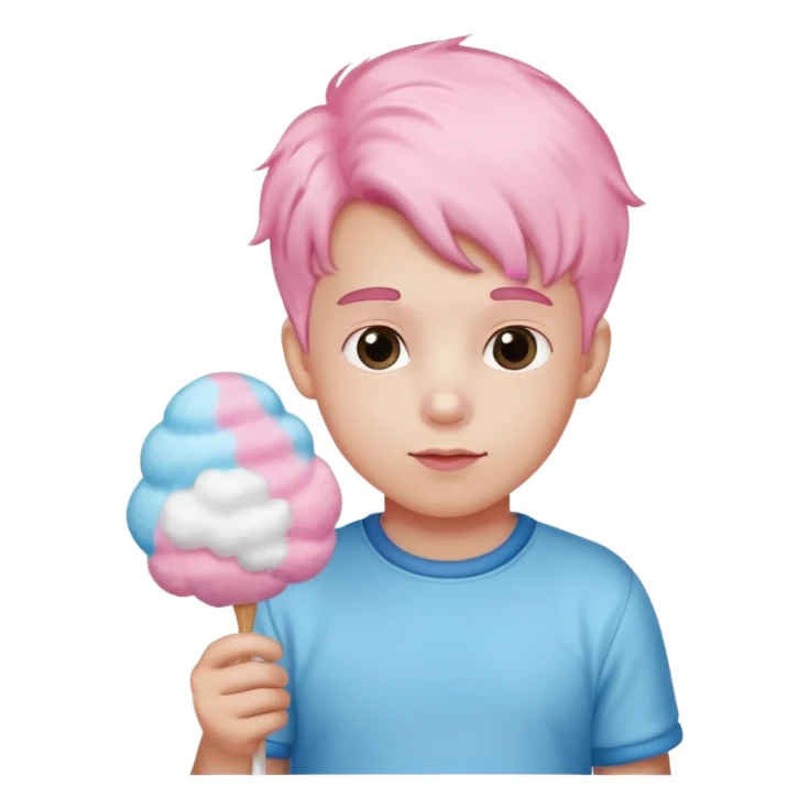 cotton candy holding male kid sticker