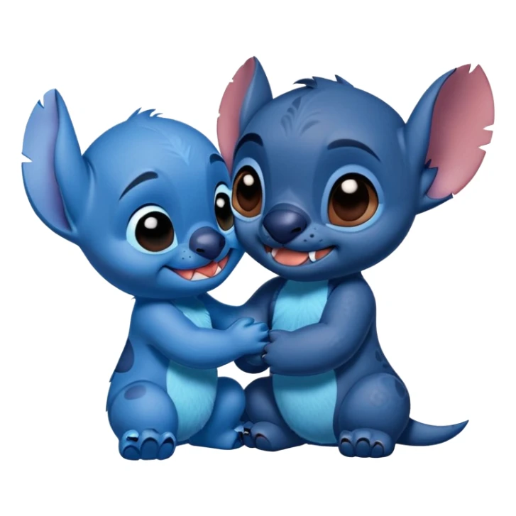 Lilo and stitch kissing each other sticker