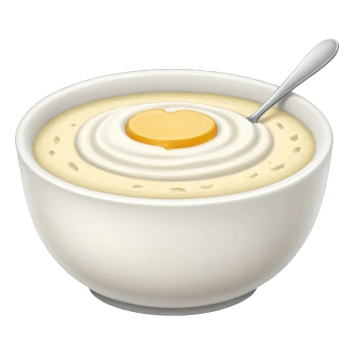 a bowl of grits, simple, clear sticker