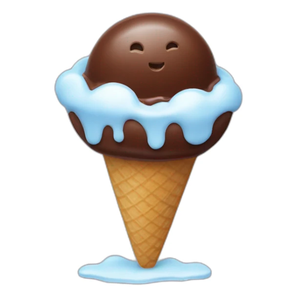chocolate ice cream with a halo sticker