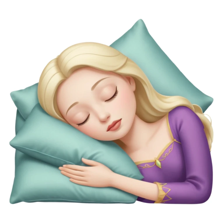 sleeping beauty white girl with a silk pillow sticker