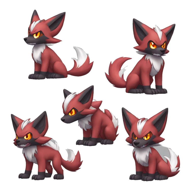  Incineroar Zoroark Nargacuga Lycanroc Nickit Fakemon sticker