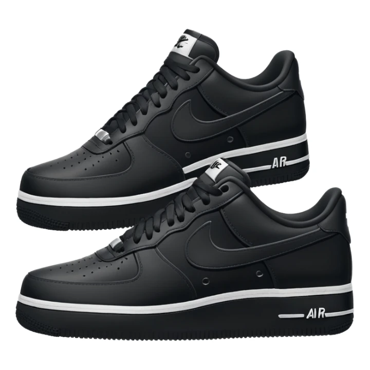 Nike Air Force sneakers, simple, black, iconic silhouette, no text sticker