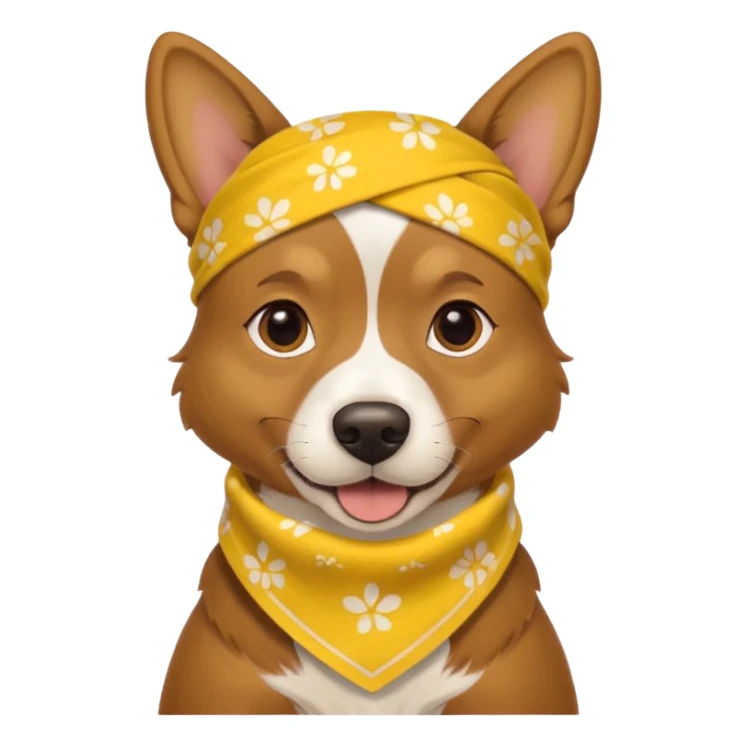 Dog with yellow Bandannas sticker