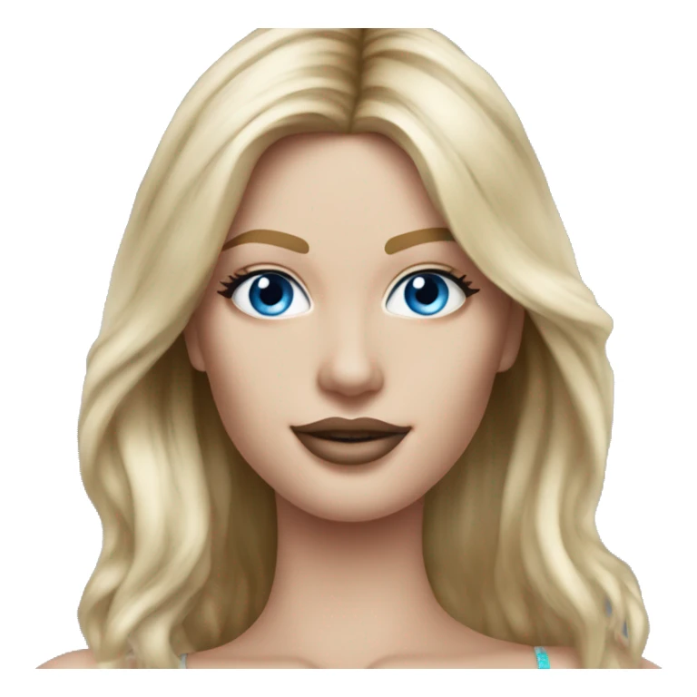 Realistic victoria secret model blonde blue eyes  sticker
