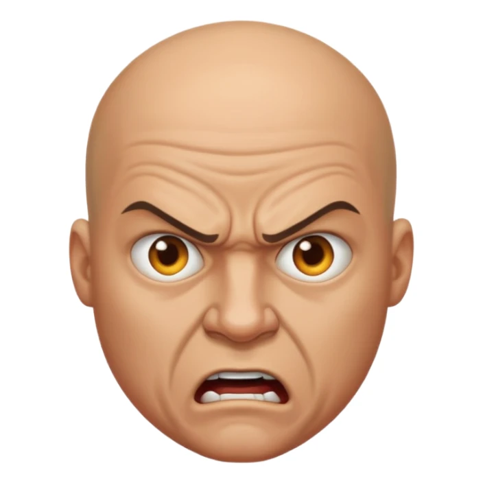 a portrait of angry bald man  sticker