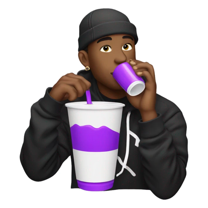 nettspend rapper sipping purple drink in white cup sticker