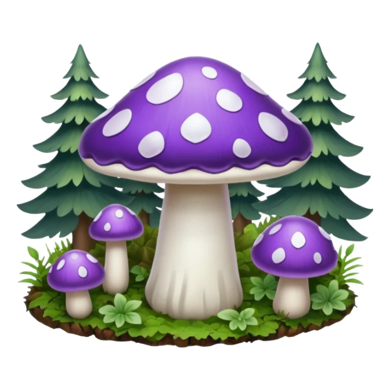 cogumelo fantasma fantasma roxo e branco sticker