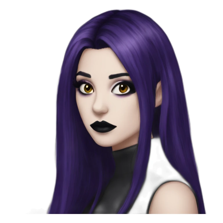 Elissabat-with-bangs-long-hair-dark-purple-and-black-vampire-goth-makeup sticker