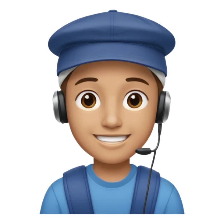 Make me a twin wearing a cap while listening to a song sticker