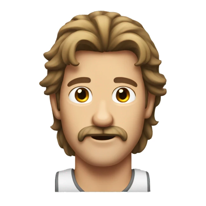 The most australian guy having a brown mullet and moustache  sticker