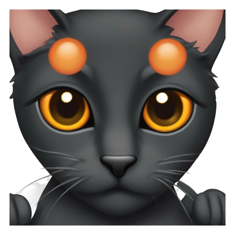 All black cat orange eyes with pastise sticker