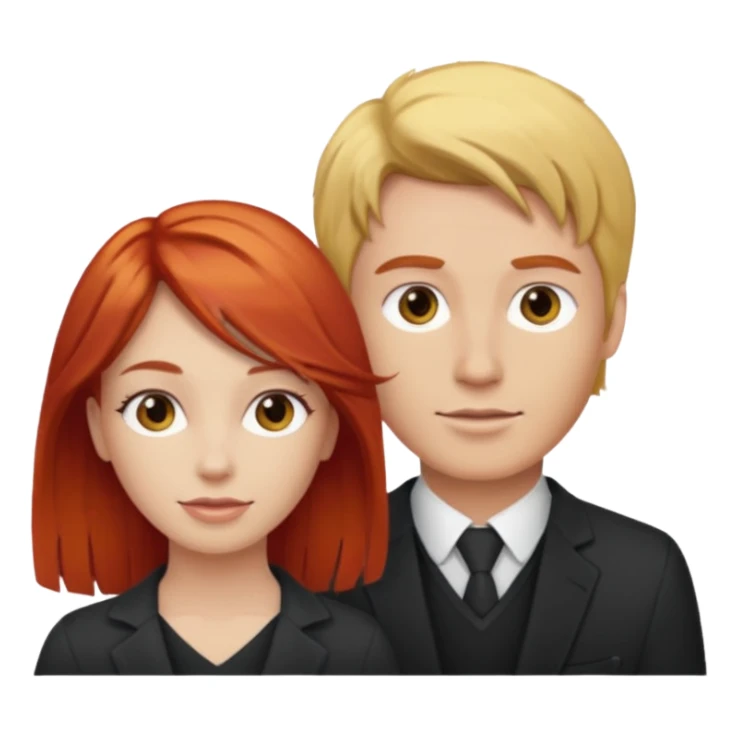 Red hair lady, blonde hair man sticker