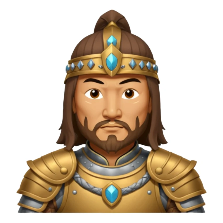 portrait of Genghis Khan in armor 3/4 sticker