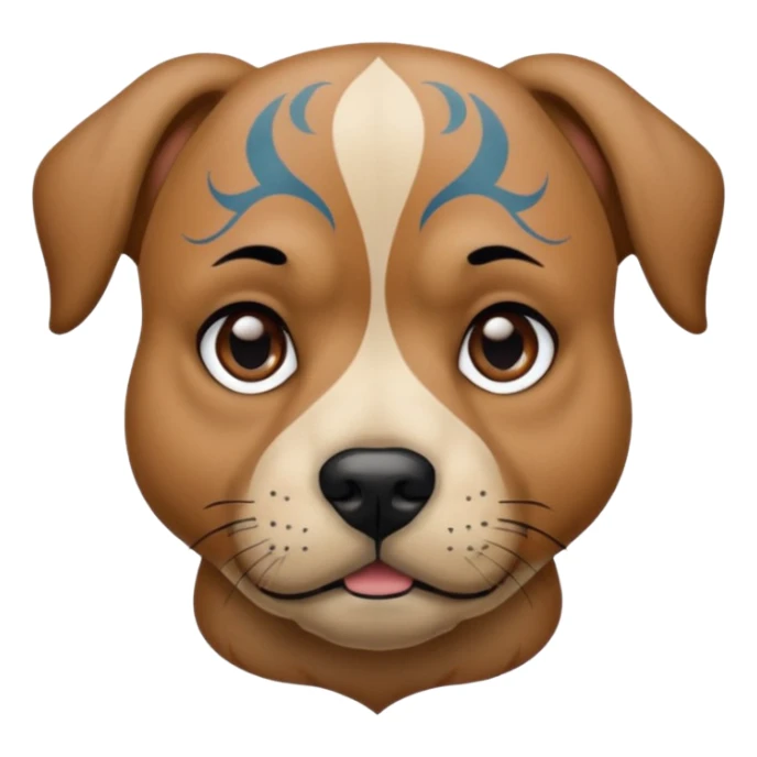 tattooed dog with heavy face tattooes sticker