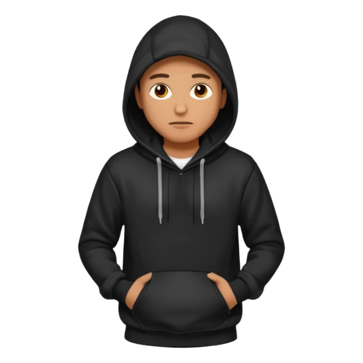 fullbody Mysterious man in black hoodie, hands in pockets sticker