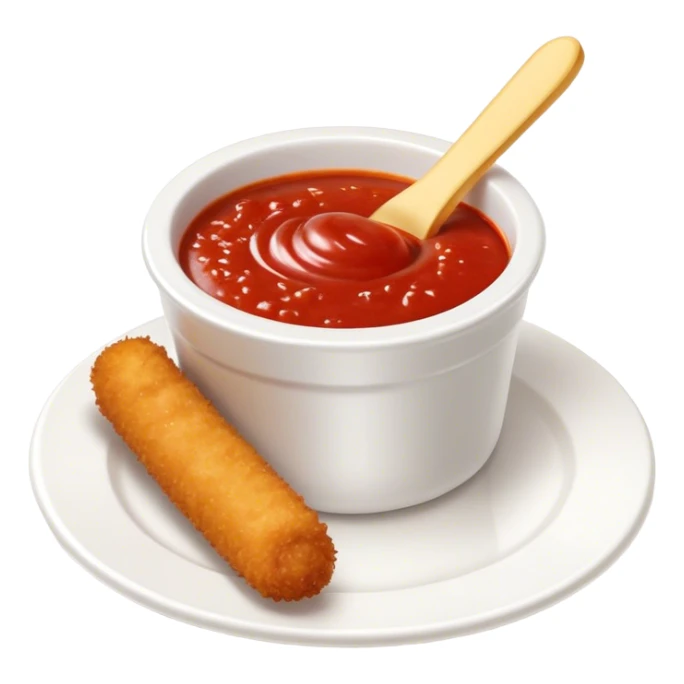 Plate of Mozzarella sticks with red marinara sauce in a small ramekin sticker