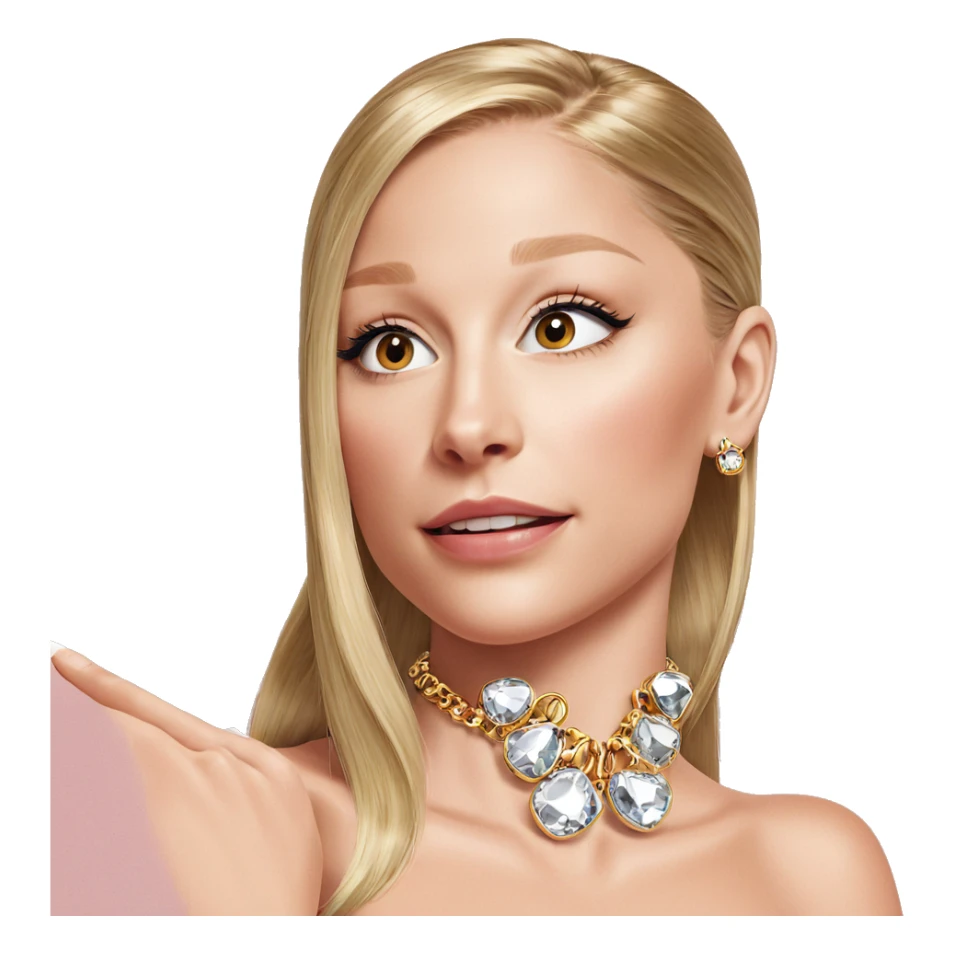 blonde girl with jewelry sticker