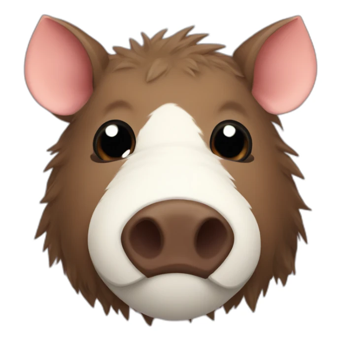 furries brown boar with white tusks sticker