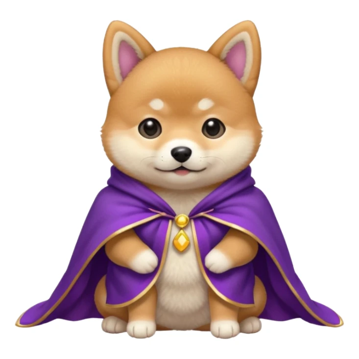 baby shiba dog, in magic purple cloak sticker